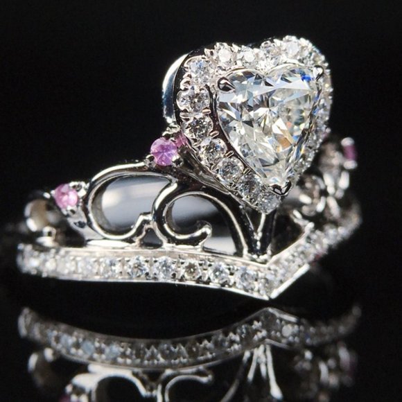 💝"Prinecess Heart Shape Twisted Beautiful 925 Silver Plated for Women,UNVN12160 - Picture 2 of 8